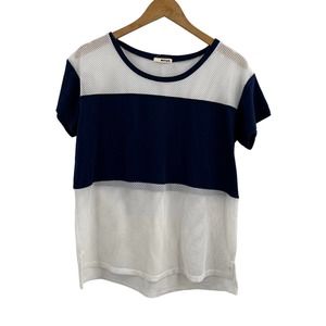LAMade Mesh‎ Blue White Short Sleeve Shirt Large estimated
